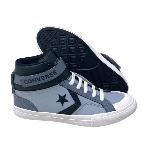 Converse Pro Blaze Strap Sneaker Kids Women's Leather Mid Top Gray Shoes A05708C - Picture 6 of 9